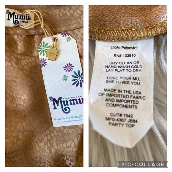 Show Me Your Mumu One Shoulder Balloon Sleeve Copper Cheetah Crop Top Si… - Picture 8 of 11